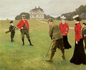 Golfspelers bij de Kopenhagen Golf Club